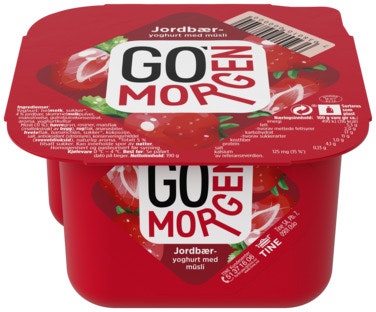 Bilde: © Tine / Oda Tine Go'morgen Jordbæryoghurt med Müsli