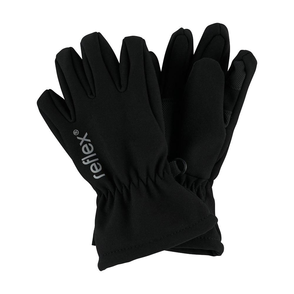 Reflex Softshell hansker, sort Str. 5-7 år