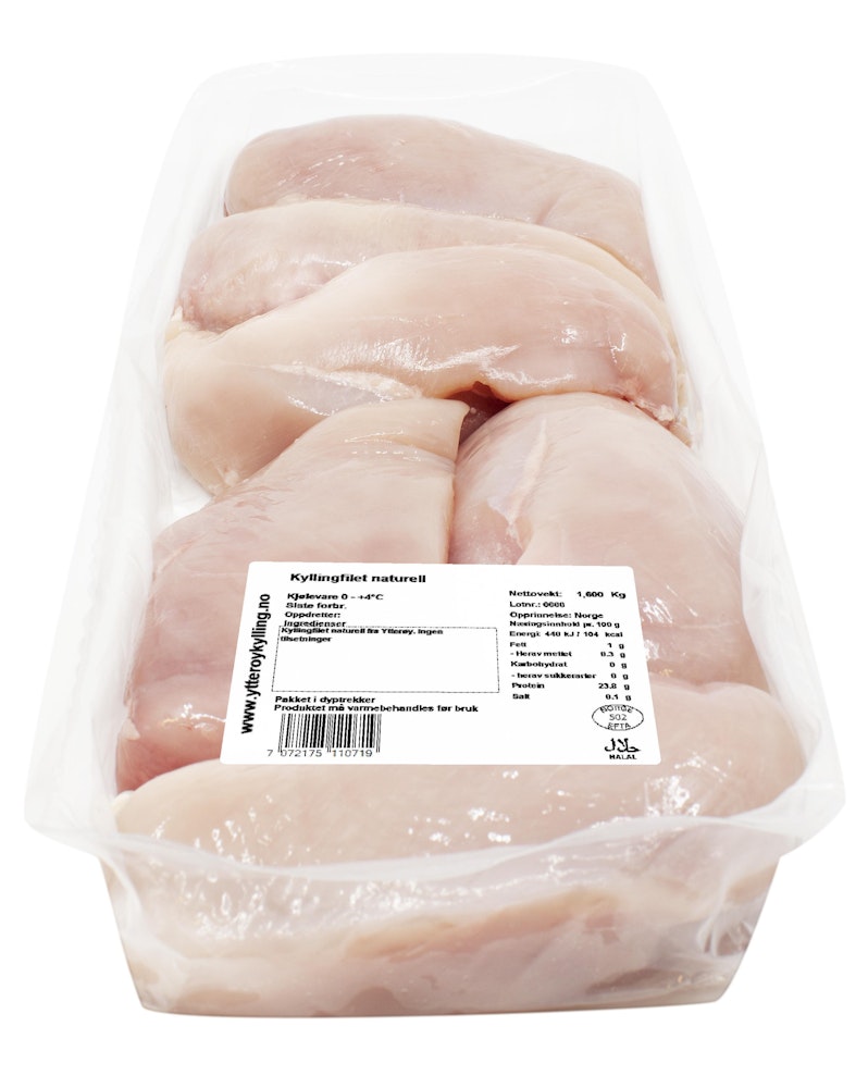 Ytterøy Kyllingfilet naturell Saktevoksende kylling - Vår Laveste Pris