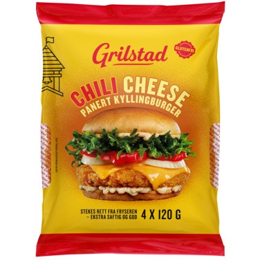 Grilstad Kyllingburger Chili Cheese 4 stk