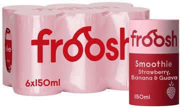 Bilde: © Froosh / Oda Froosh Smoothie Jordbær, Banan & Guava 6 x 150ml
