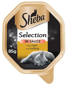 Sheba Selection Våtfôr til Katter i skål med Lamm og Kylling i Saus