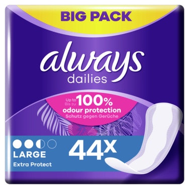 Bilde: © Always / Oda Always Truseinnlegg Long Plus 44 stk