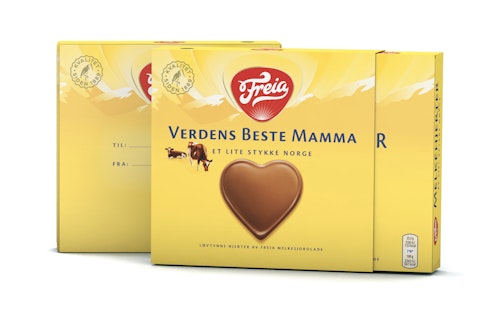 Bilde: © Freia / Oda Freia Melkehjerter Morsdag Verdens Beste Mamma