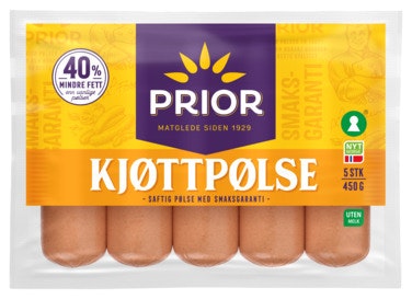 Bilde: © Prior / Oda Prior Røkt Kjøttpølse Av Kylling & Kalkun Skinnfri