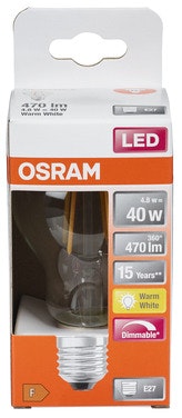 Bilde: © Osram / Oda Osram Led Superstar Cl A FIL 40 Dim Klar E27