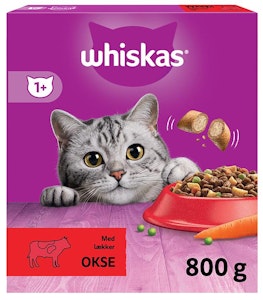Whiskas 1+ Tørr Kattemat til Voksne Katter med Okse