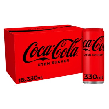 Coca-Cola Coca-Cola Uten Sukker fridgepack 15 x 0,33L