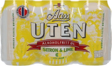 Aass Bryggeri Aass UTEN Sitron & Lime 6x0,33l