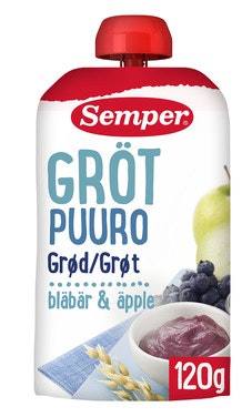 Bilde: © Semper / Oda Semper Grøt Blåbær & Eple Fra 6 mnd