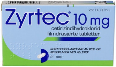 Bilde: © Zyrtec / Oda Zyrtec Zyrtec Allergitabletter 10mg