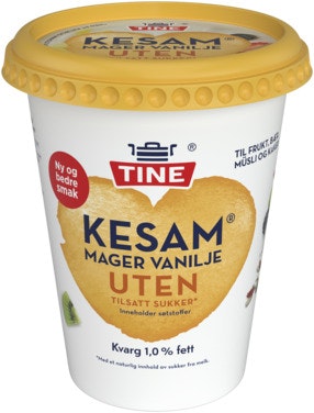 Tine Kesam Mager Vanilje Uten Tilsatt Sukker