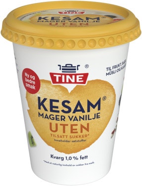Bilde: © Tine / Oda Tine Kesam Mager Vanilje Uten Tilsatt Sukker