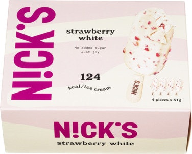 Nick´s Strawberry White Ispinne 4 stk