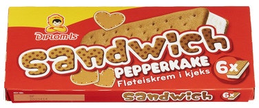 Bilde: © Diplom-Is / Oda Diplom-Is Sandwich Pepperkake 6 stk, 0,72 l