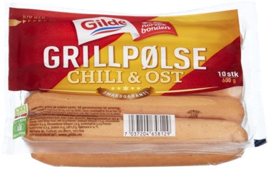 Gilde Grillpølse Ost & Chili