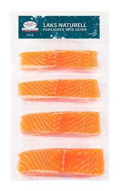 Lakseporsjoner Med Skinn