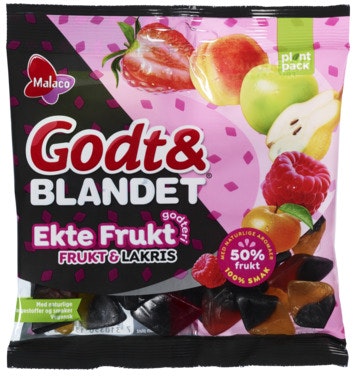 Godt & Blandet Ekte Frukt & Lakris