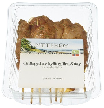 Bilde: © Ytterøy Kylling / Oda Ytterøy Kylling Satay Grillspyd Av Kyllingfilet Rå