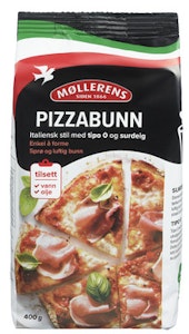 Møllerens Pizzabunn Italiensk Tipo 0 og surdeig