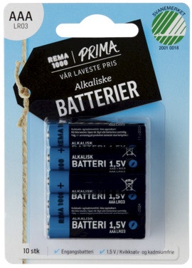 Bilde: © Prima / Oda Prima Batterier AAA Alkaliske