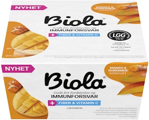 TINE Biola® Yoghurt Mango & Gurkemeie 4x125G
