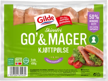 Bilde: © Gilde / Oda Gilde Røkt Kjøttpølse uten Skinn Go og Mager