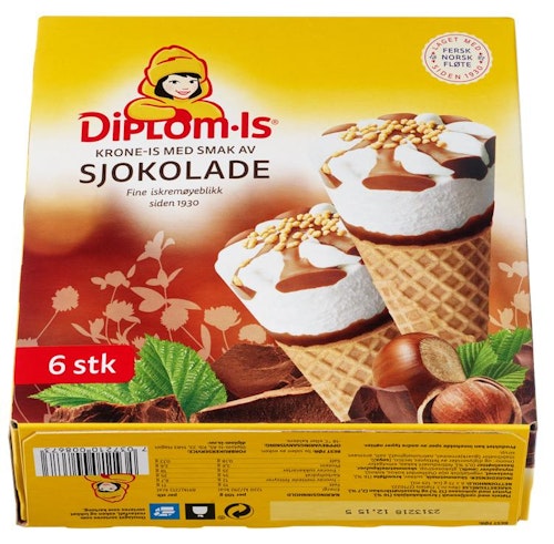 Diplom-Is Krone-Is Sjokolade 6 stk