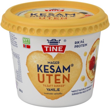 Bilde: © Tine / Oda Tine Mager Kesam Vanilje Uten Tilsatt Sukker
