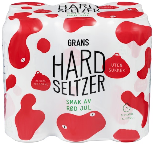 Grans Bryggeri Hard Seltzer Rød Jul 6 x 0,5L