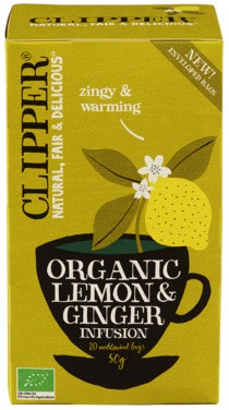Bilde: © Clipper / Oda Clipper Lemon & Ginger Infusion Tea Økologisk