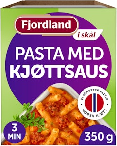 Fjordland Pasta med Kjøttsaus Med tomat, løk og urter