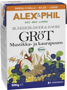 Alex&Phil Barnemat Blåbær- og havregrøt, økologisk Fra 8 mnd