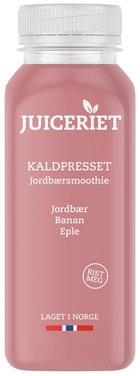 Bilde: © Juiceriet / Oda Juiceriet Kaldpresset Jordbærsmoothie Jordbær, Banan & Eple