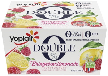 Bilde: © Yoplait / Oda Yoplait 00% Bringebær & Limonade 4 x 125g