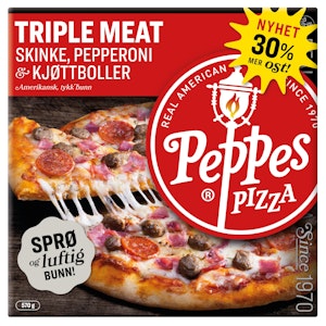 Peppes Pizza Triple Meat Skinke, pepperoni & kjøttboller