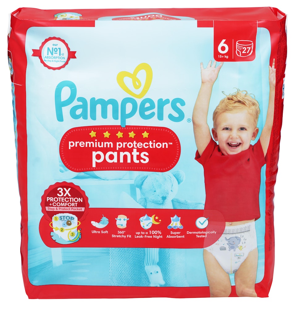 Pampers Bleie Premium Protection Pants Str. 6, 15kg+
