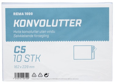 Konvolutter C5 Hvit