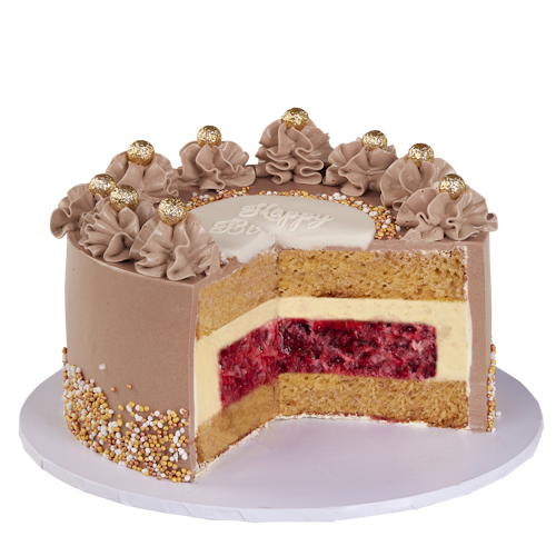 Cakes by Hancock Happy Birthday Ostekake med Bringebærfyll 15 cm, 4-6 porsjoner