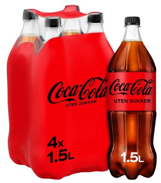 Bilde: © Coca-Cola / Oda Coca-Cola Coca-Cola Uten Sukker 4 X 1,5l