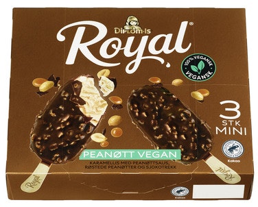 Bilde: © Diplom-Is / Oda Diplom-Is Royal Peanøtt Vegan 3 stk