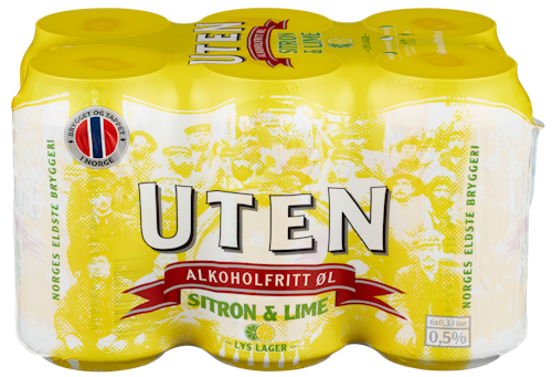 Aass Bryggeri UTEN Sitron & Lime 6x0,33l