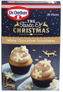 Bilde: © Dr. Oetker / Oda Dr. Oetker Snowflakes Hvit Sjokolade Kakepynt, 38 g