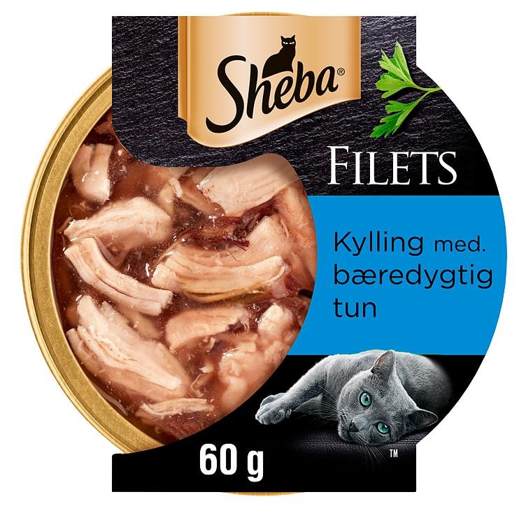 Sheba Filets Finest Våtfôr til Katter i Skål Kylling med Tunfisk, 60 g