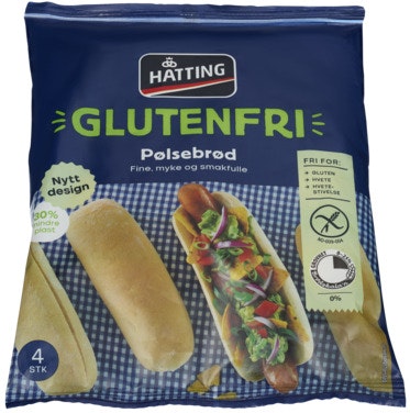 Bilde: © Hatting / Oda Hatting Glutenfrie Pølsebrød 4 stk