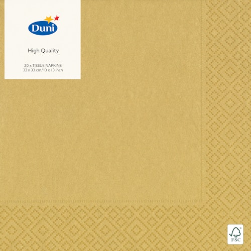 Bilde: © Duni / Oda Duni Servietter Gold 3 lag, 33x33cm
