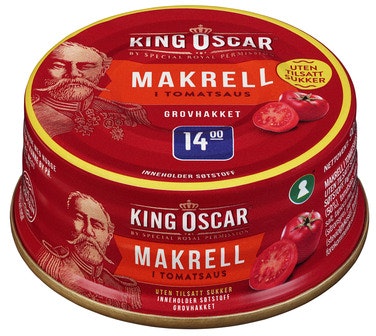 Bilde: © King Oscar / Oda King Oscar Makrell i Tomatsaus Uten tilsatt sukker