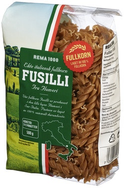 Bilde: © REMA 1000 / Oda REMA 1000 Fullkorn Fusilli
