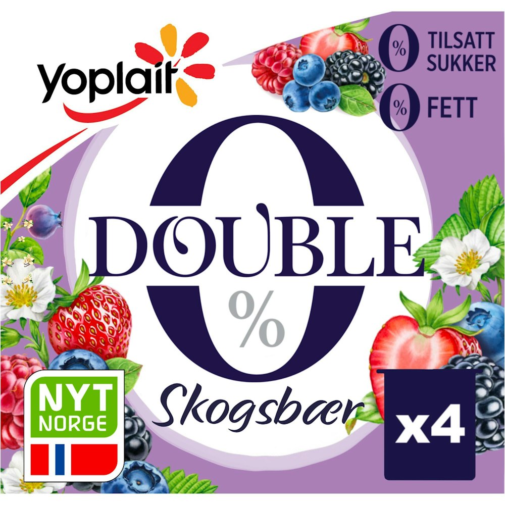 Yoplait Double 00% Skogsbær 4x125g