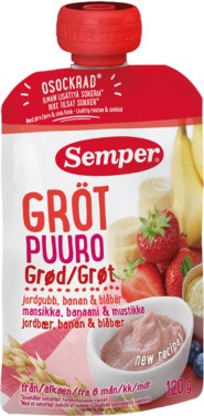 Bilde: © Semper / Oda Semper Grøt Jordbær & Banan Fra 6 mnd